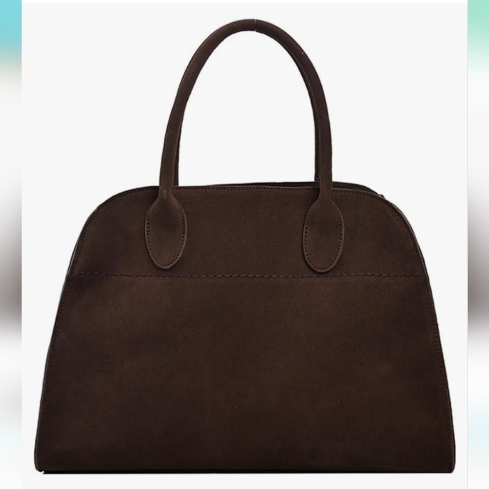 Brown Suede Tote Bag